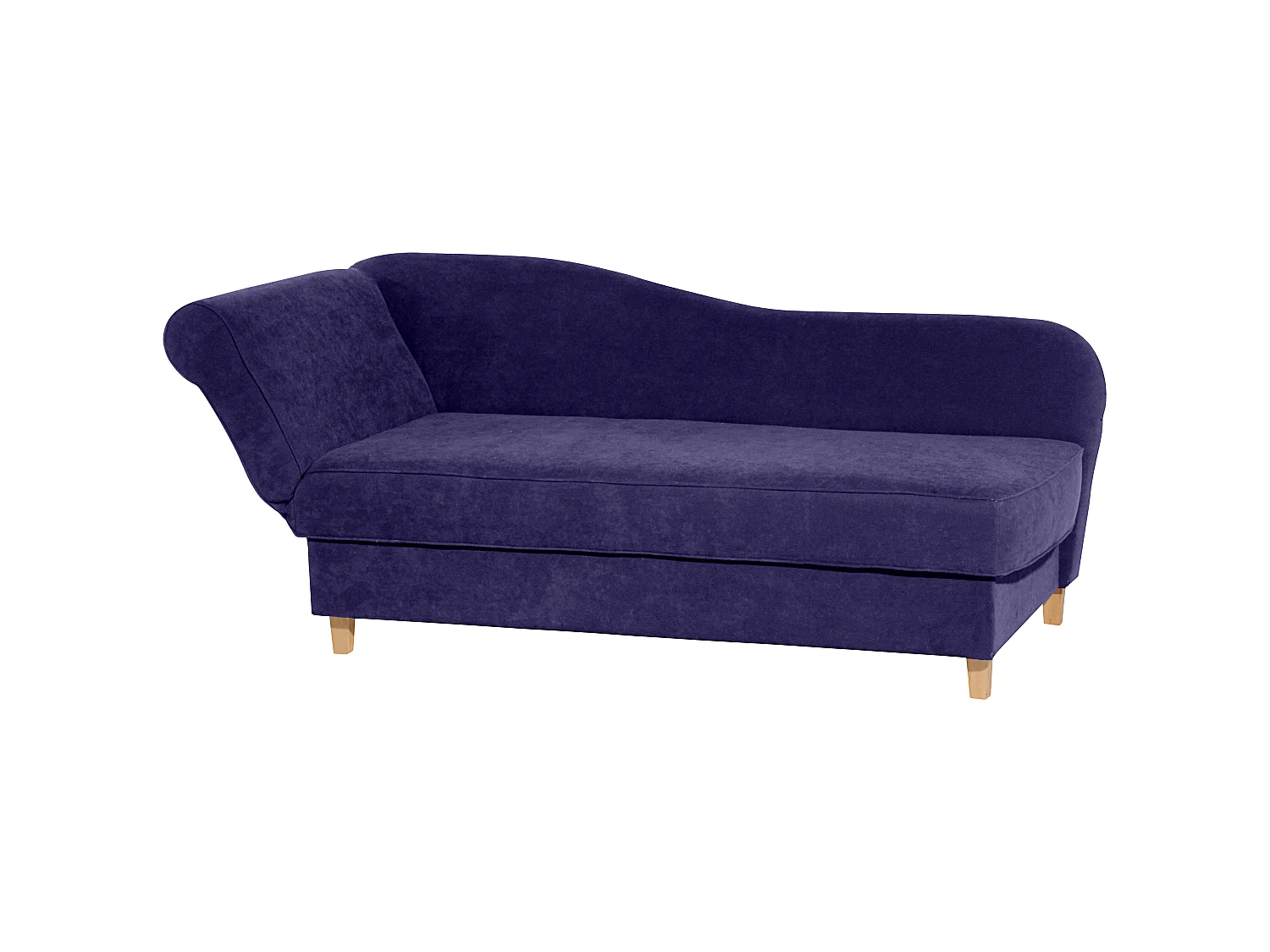 Recamiere mit Armteil links klappbar - Velourstoff - violett - Selma