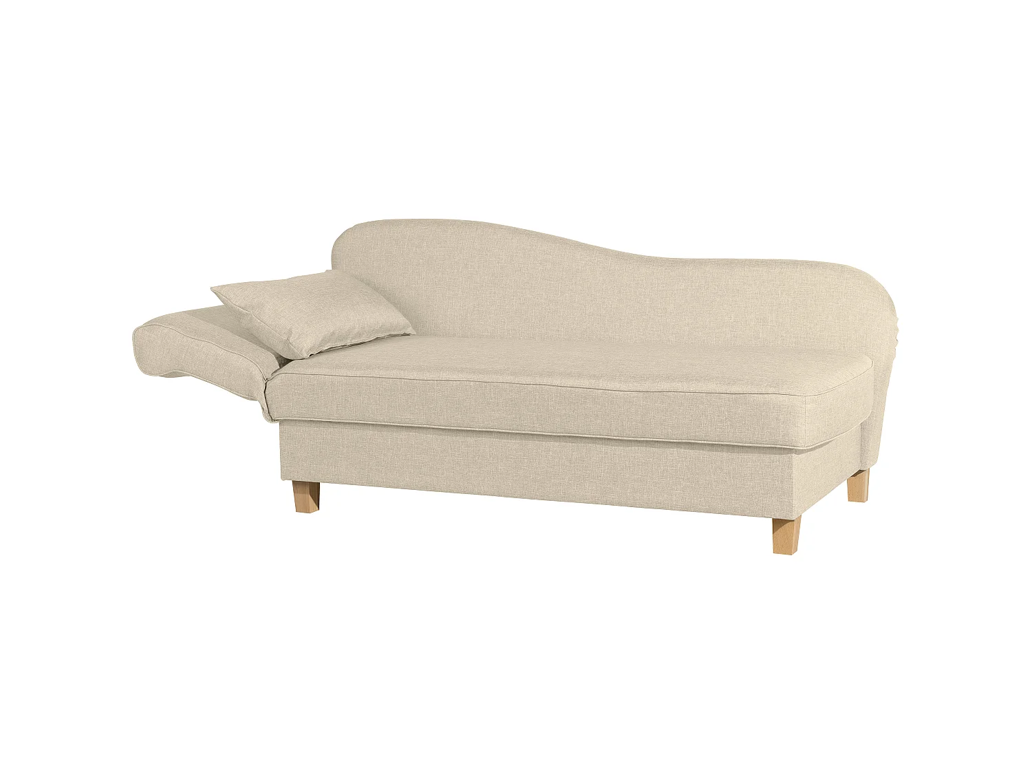 Recamiere mit Armteil links klappbar - Flachgewebe - beige - Selma