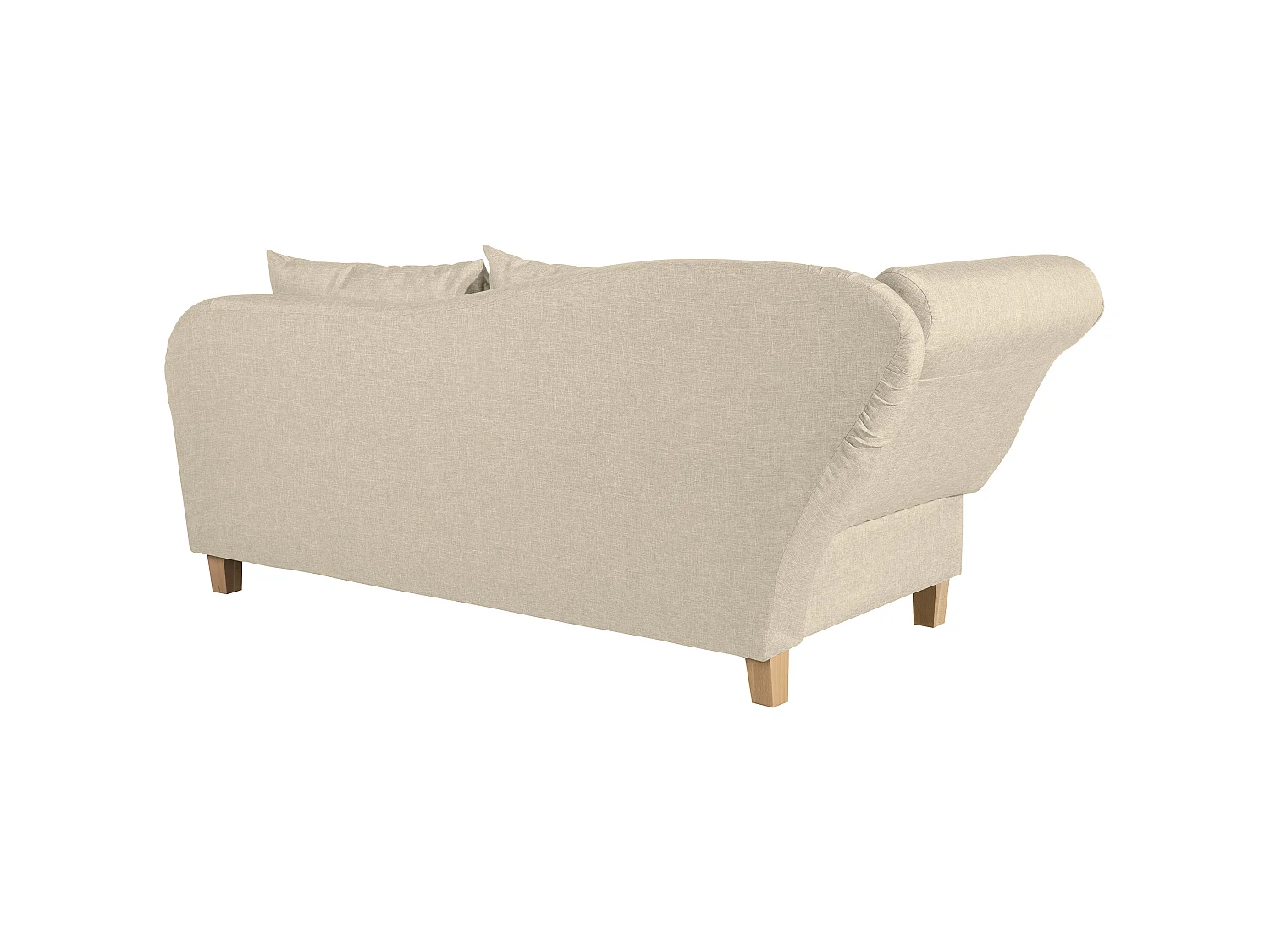 Recamiere mit Armteil links klappbar - Flachgewebe - beige - Selma