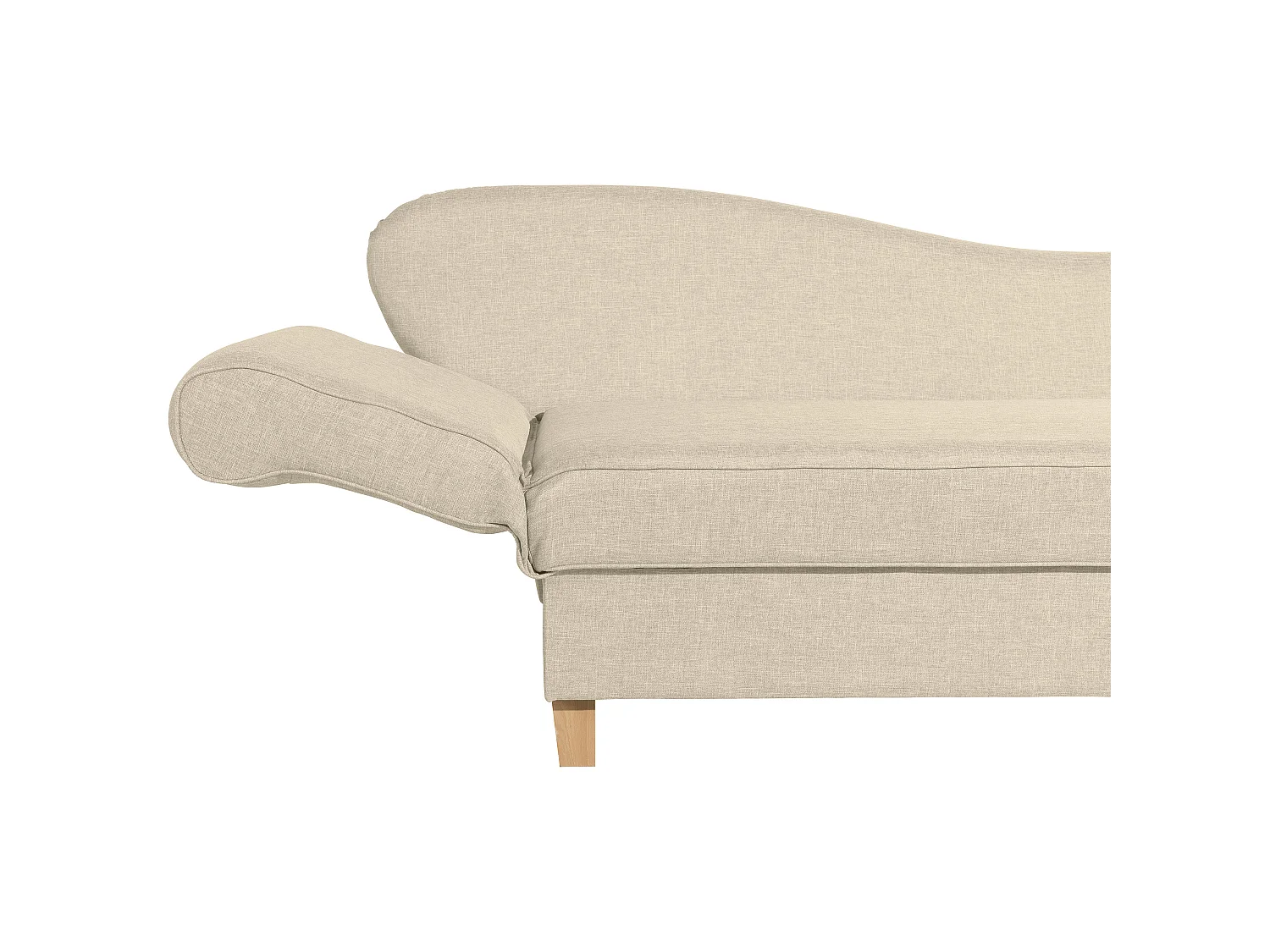 Recamiere mit Armteil links klappbar - Flachgewebe - beige - Selma