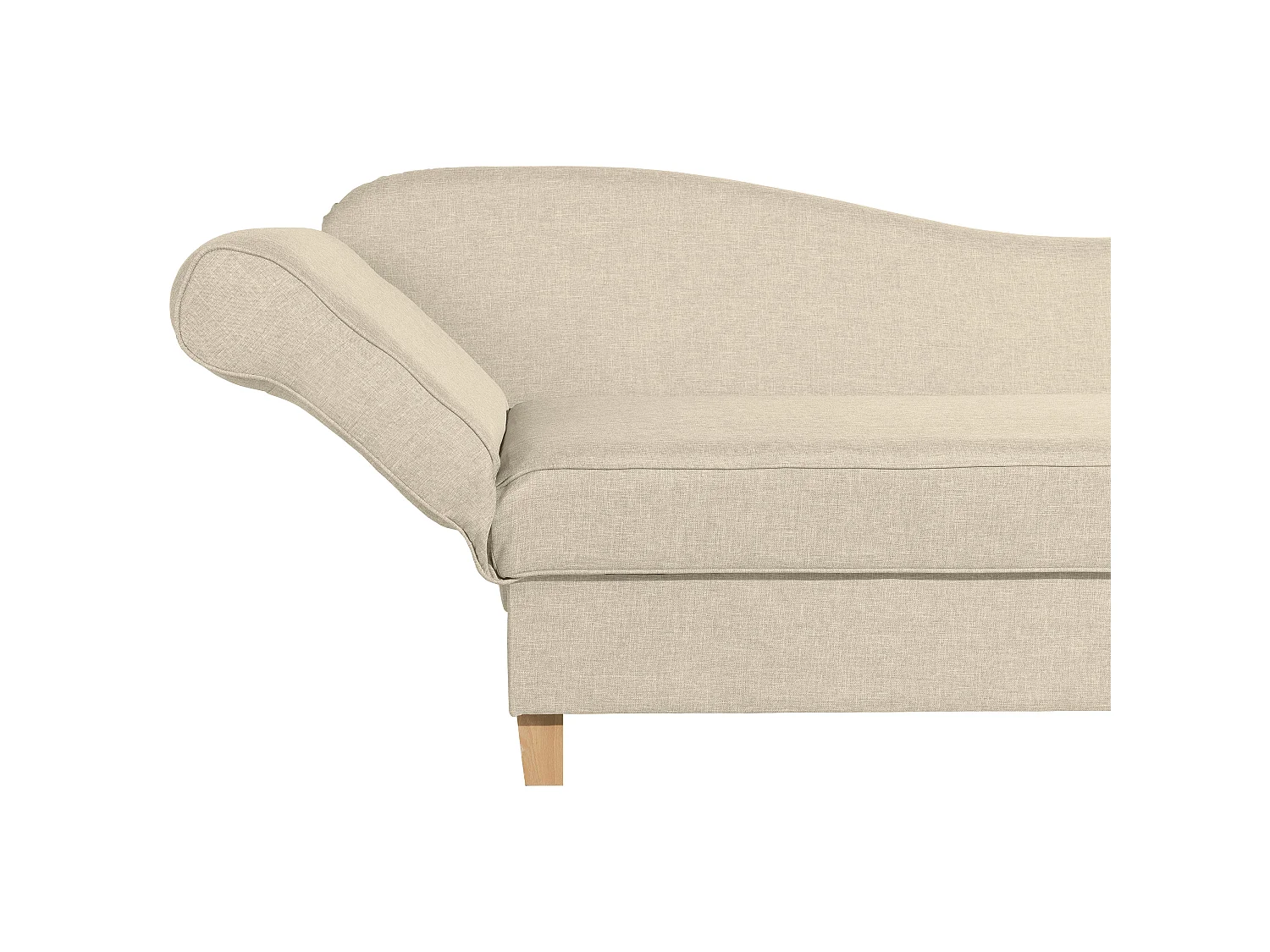 Recamiere mit Armteil links klappbar - Flachgewebe - beige - Selma