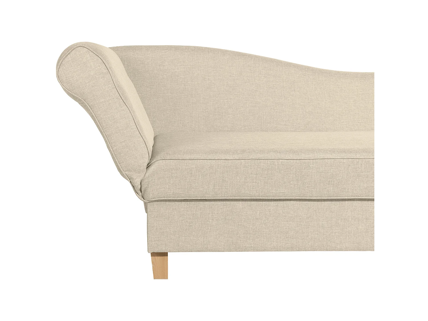 Recamiere mit Armteil links klappbar - Flachgewebe - beige - Selma