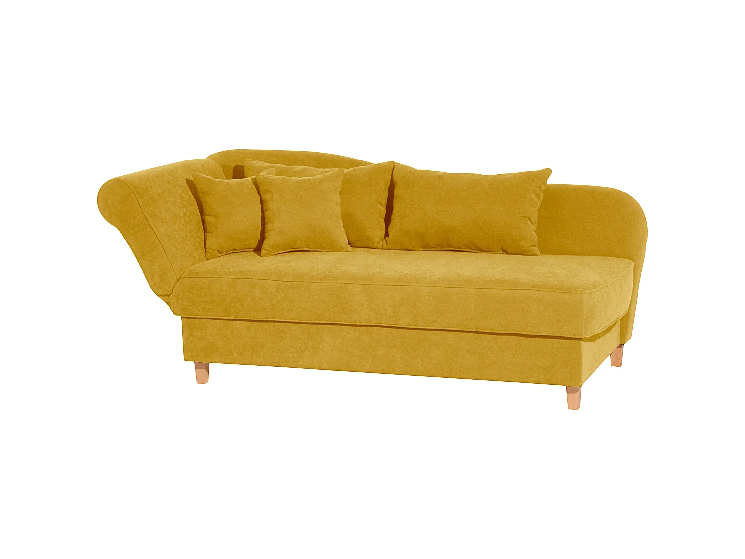 Recamiere mit Armteil links klappbar - Velourstoff - mais - Selma