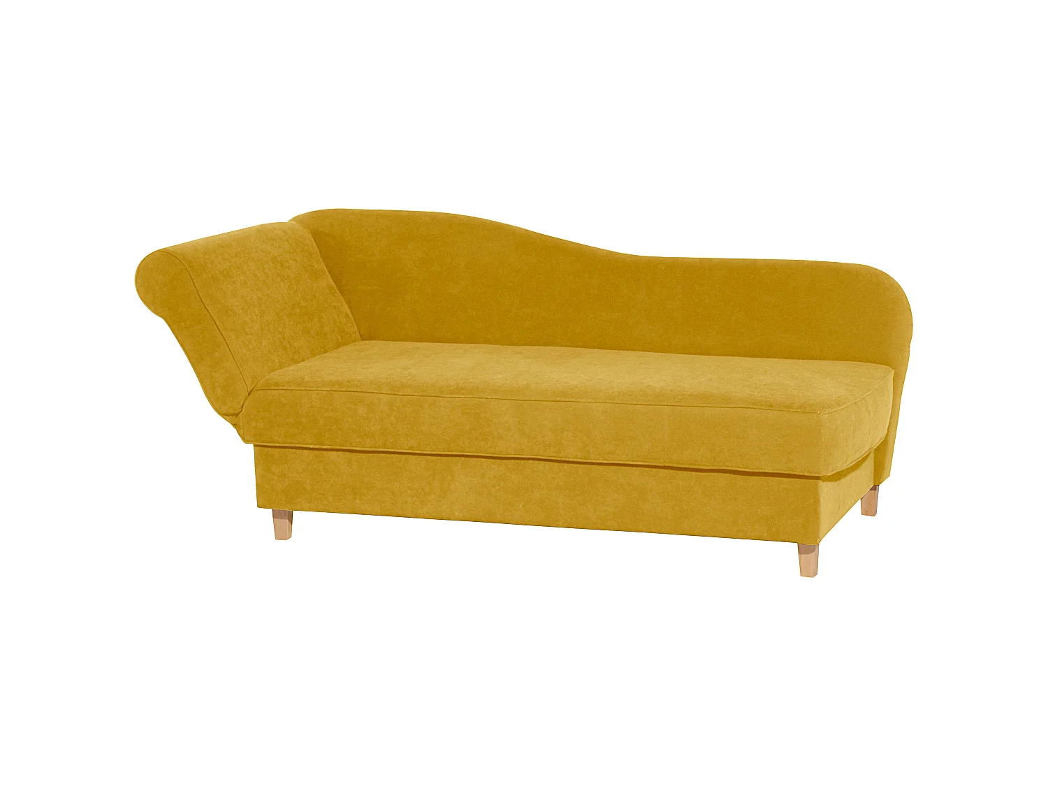 Recamiere mit Armteil links klappbar - Velourstoff - mais - Selma
