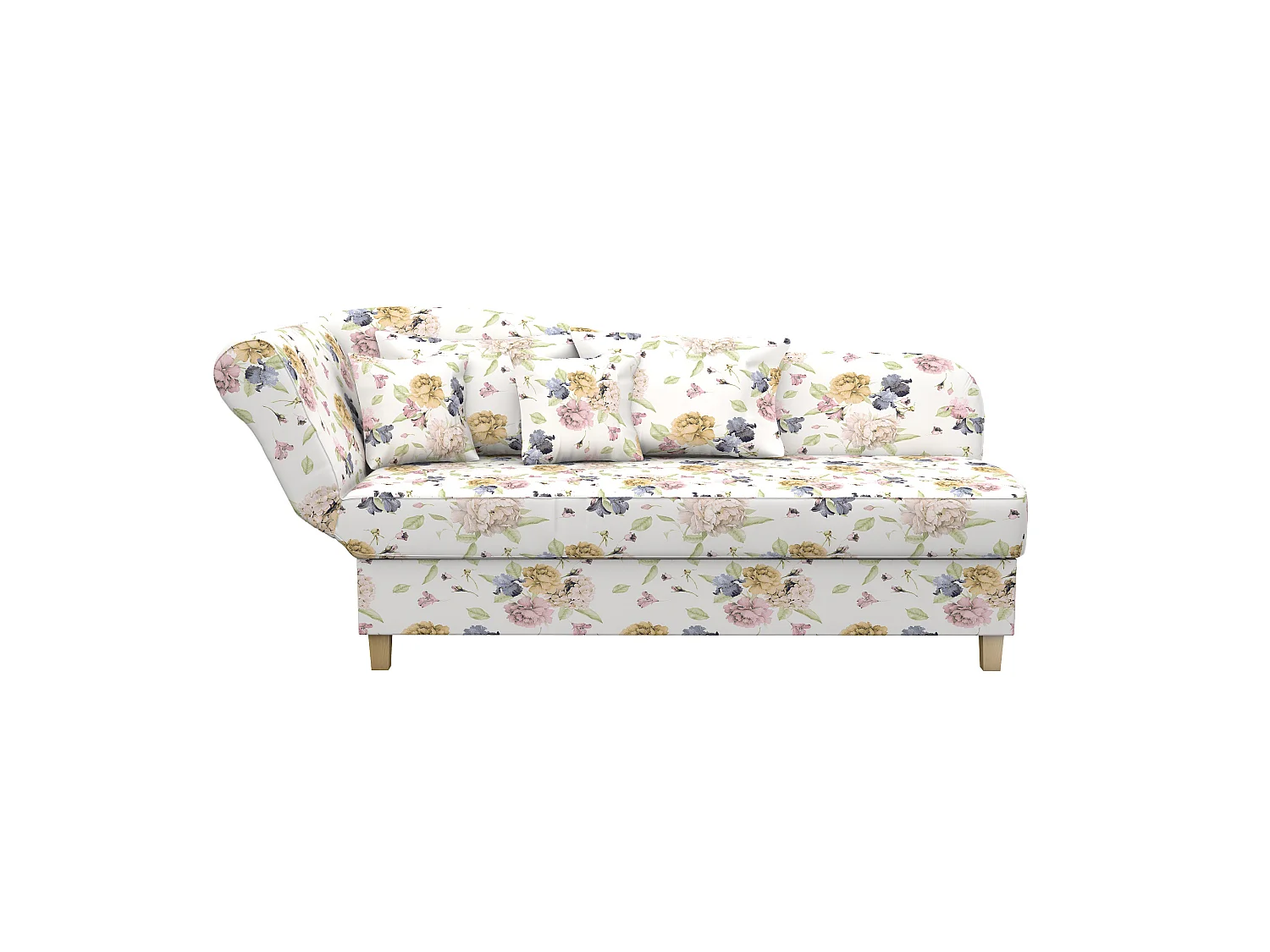 Recamiere mit Armteil links klappbar - Flachgewebe - beige - Selma