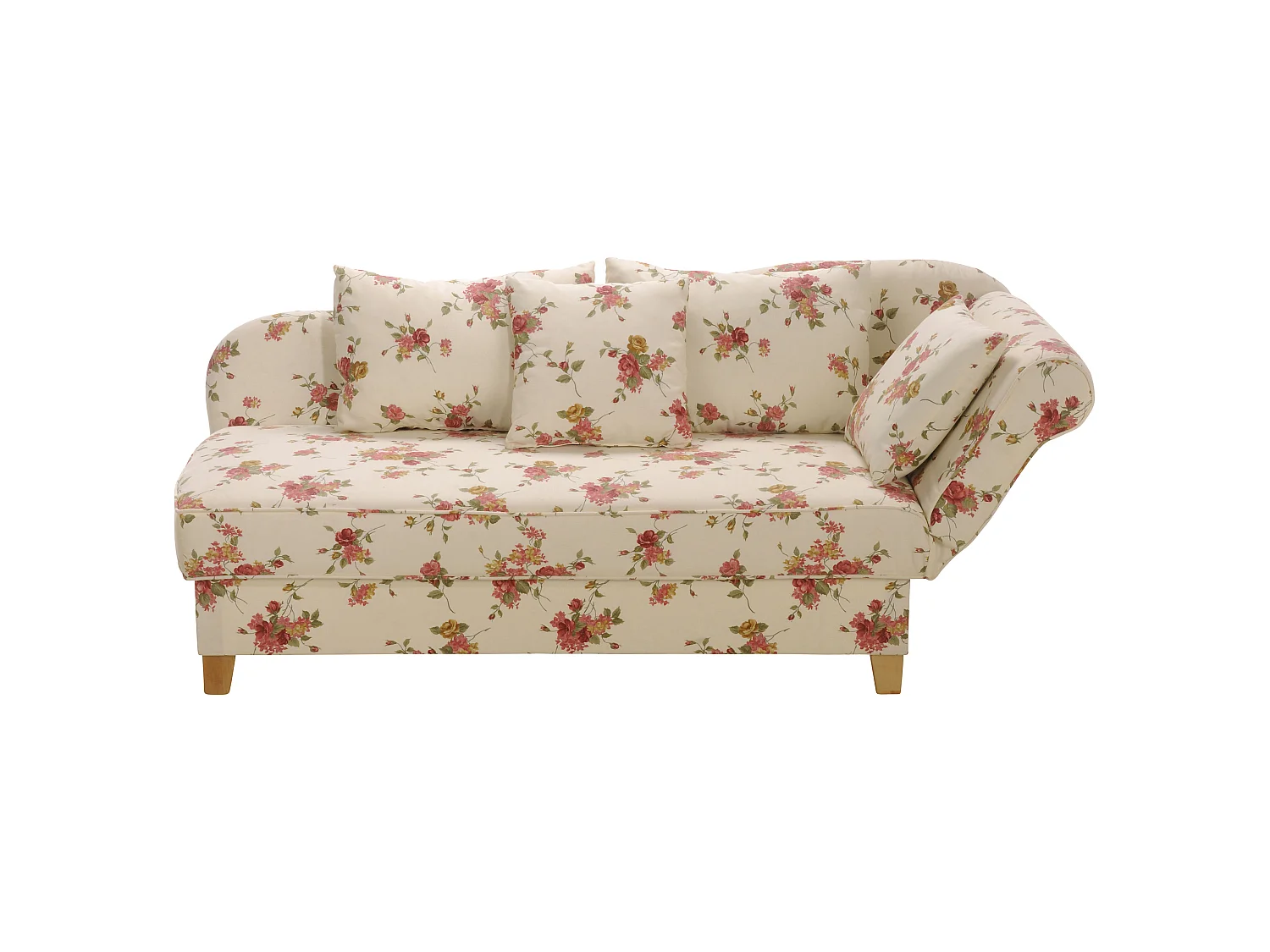 Recamiere mit Armteil rechts klappbar - Flachgewebe - beige - Selma