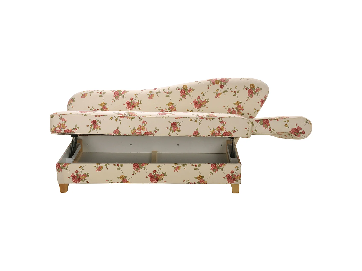 Recamiere mit Armteil rechts klappbar - Flachgewebe - beige - Selma