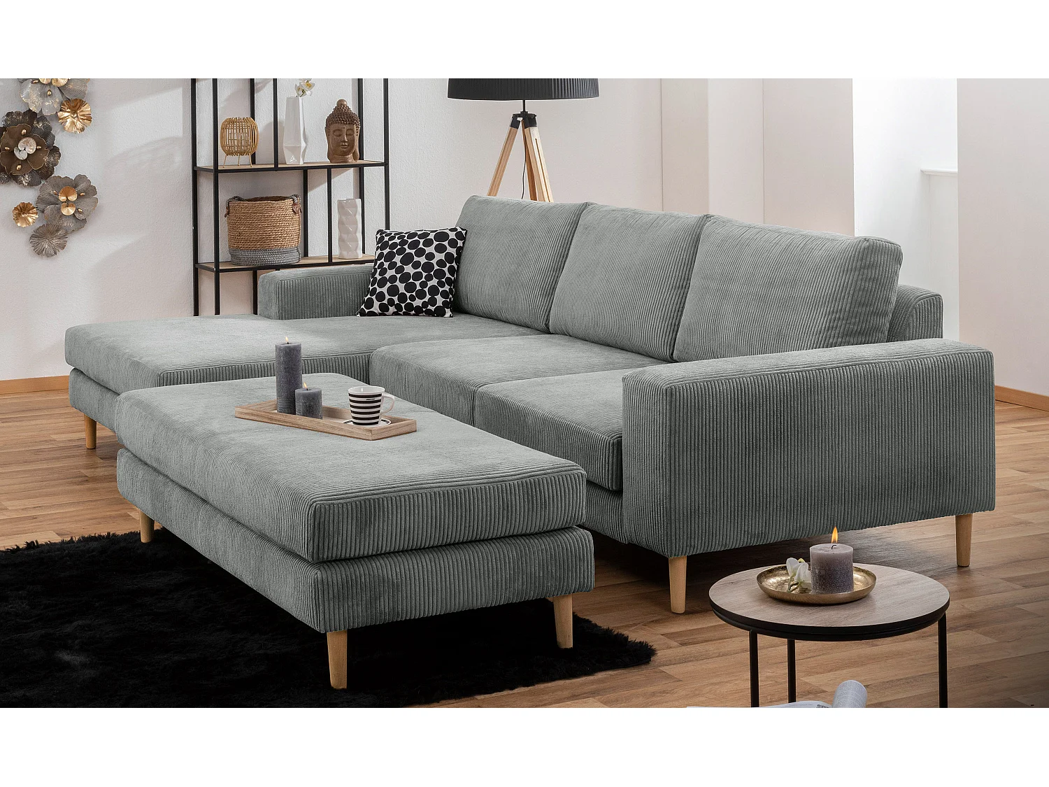 Hocker - Cordstoff - anthrazit - Florian