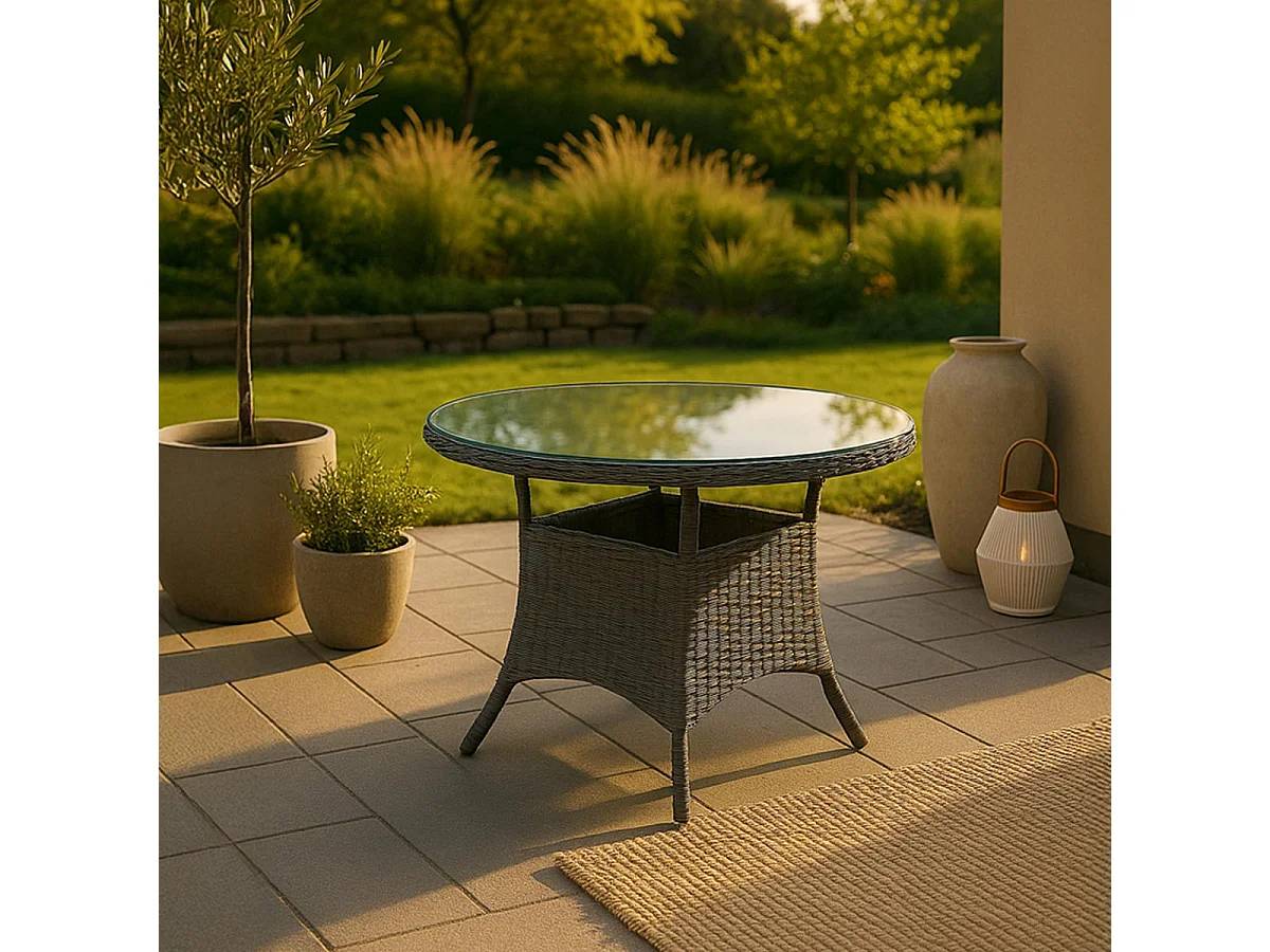 Table de Jardin Ronde "Volta" 90cm Gris