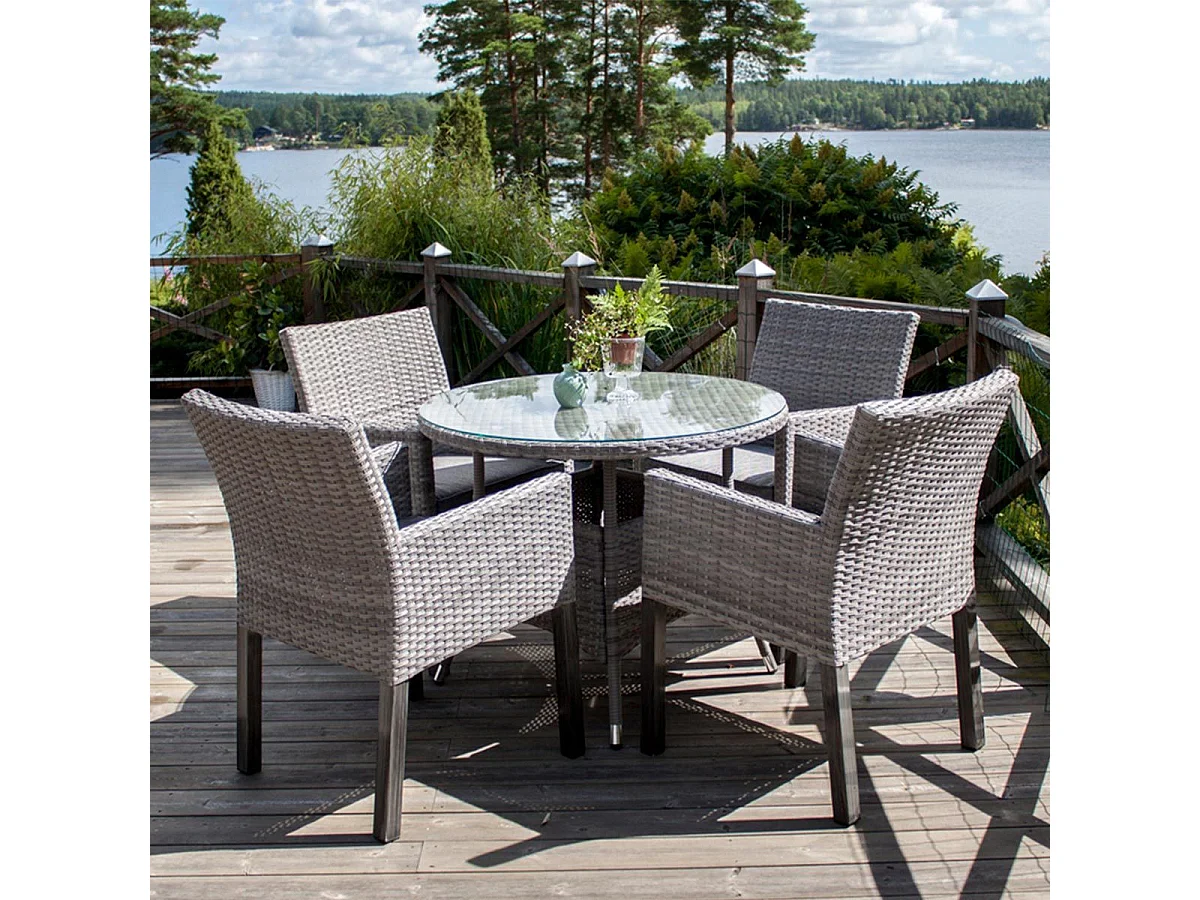 Table de Jardin Ronde "Volta" 90cm Gris