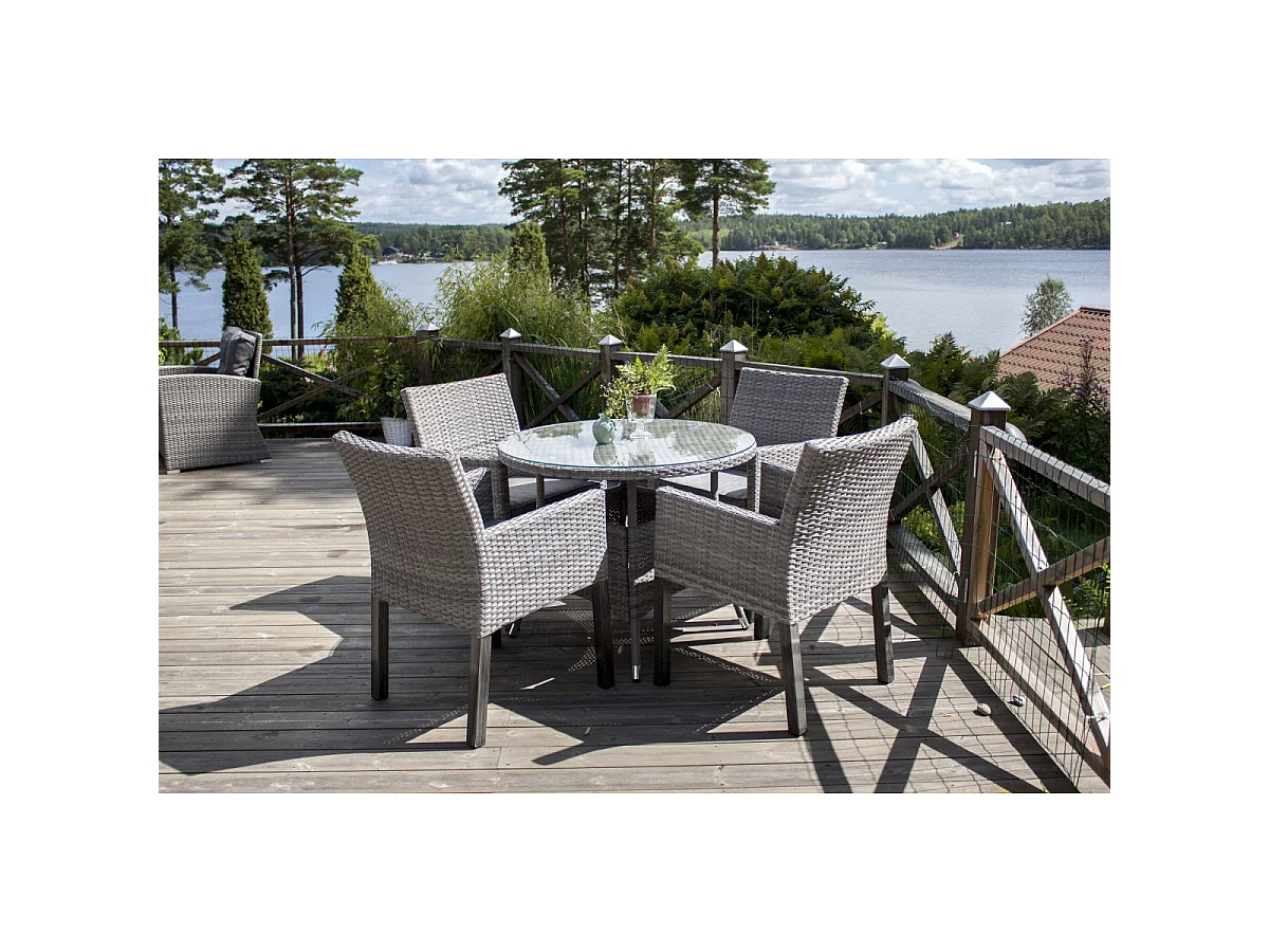 Table de Jardin Ronde "Volta" 90cm Gris