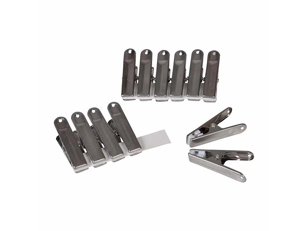 Lot de 12 Pinces à Linge "Anti Marque" 6cm Argent