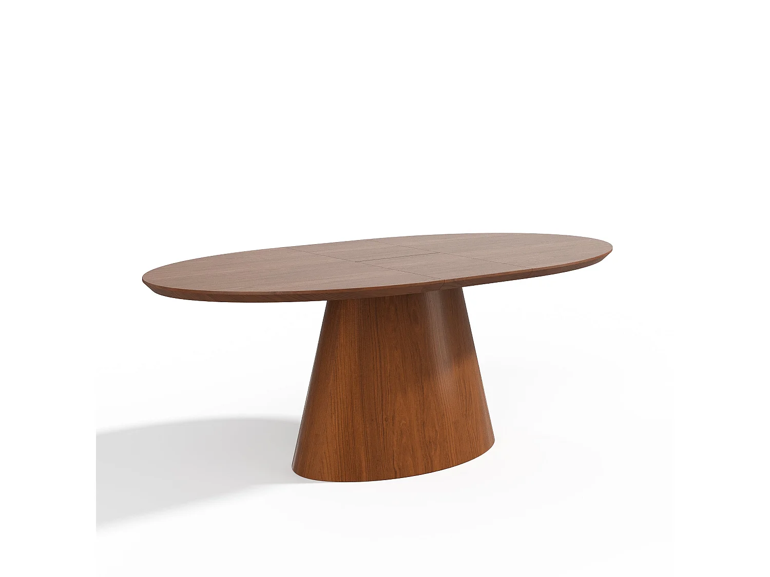Table à manger extensible EBEN en bois contreplaqué noyer clair 200x100cm