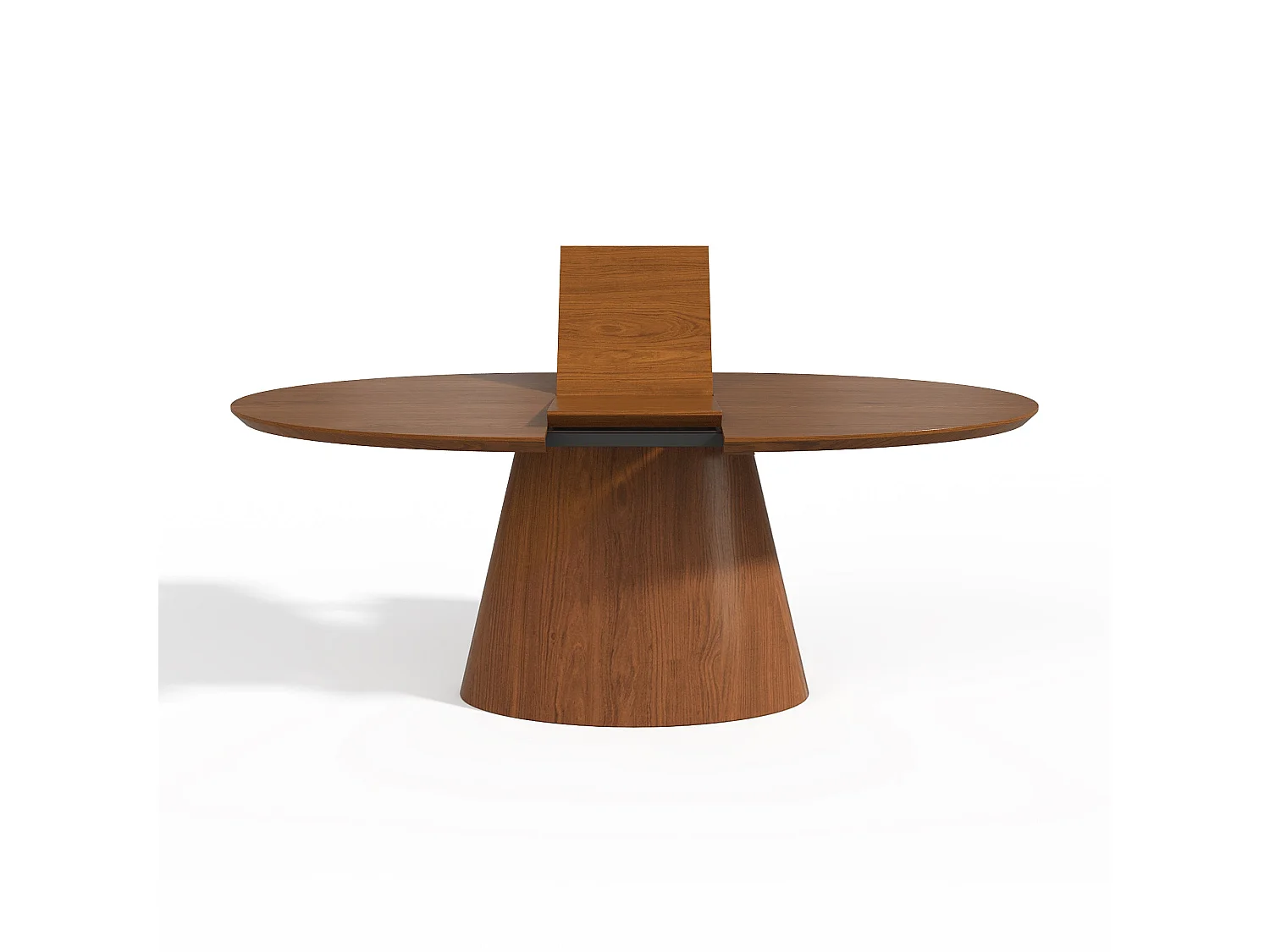 Table à manger extensible EBEN en bois contreplaqué noyer clair 200x100cm