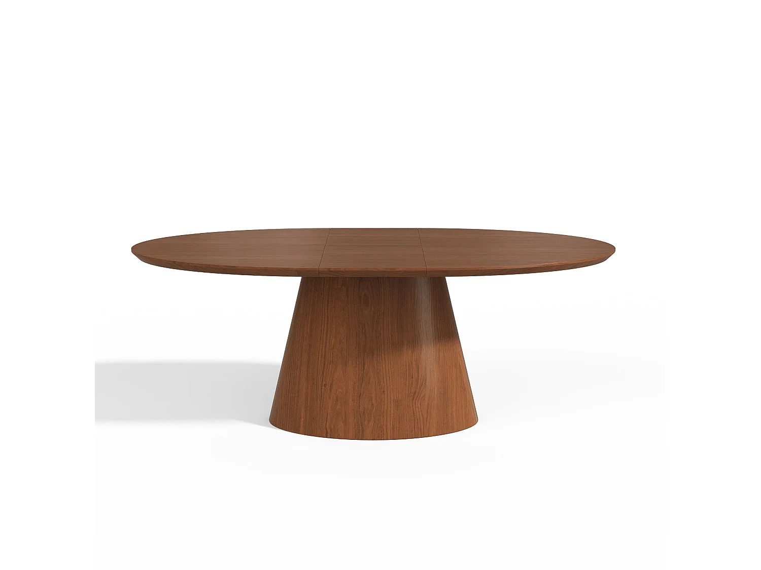 Table à manger extensible EBEN en bois contreplaqué noyer clair 200x100cm
