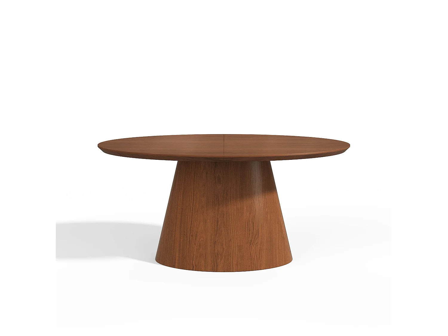 Table à manger extensible EBEN en bois contreplaqué noyer clair 200x100cm