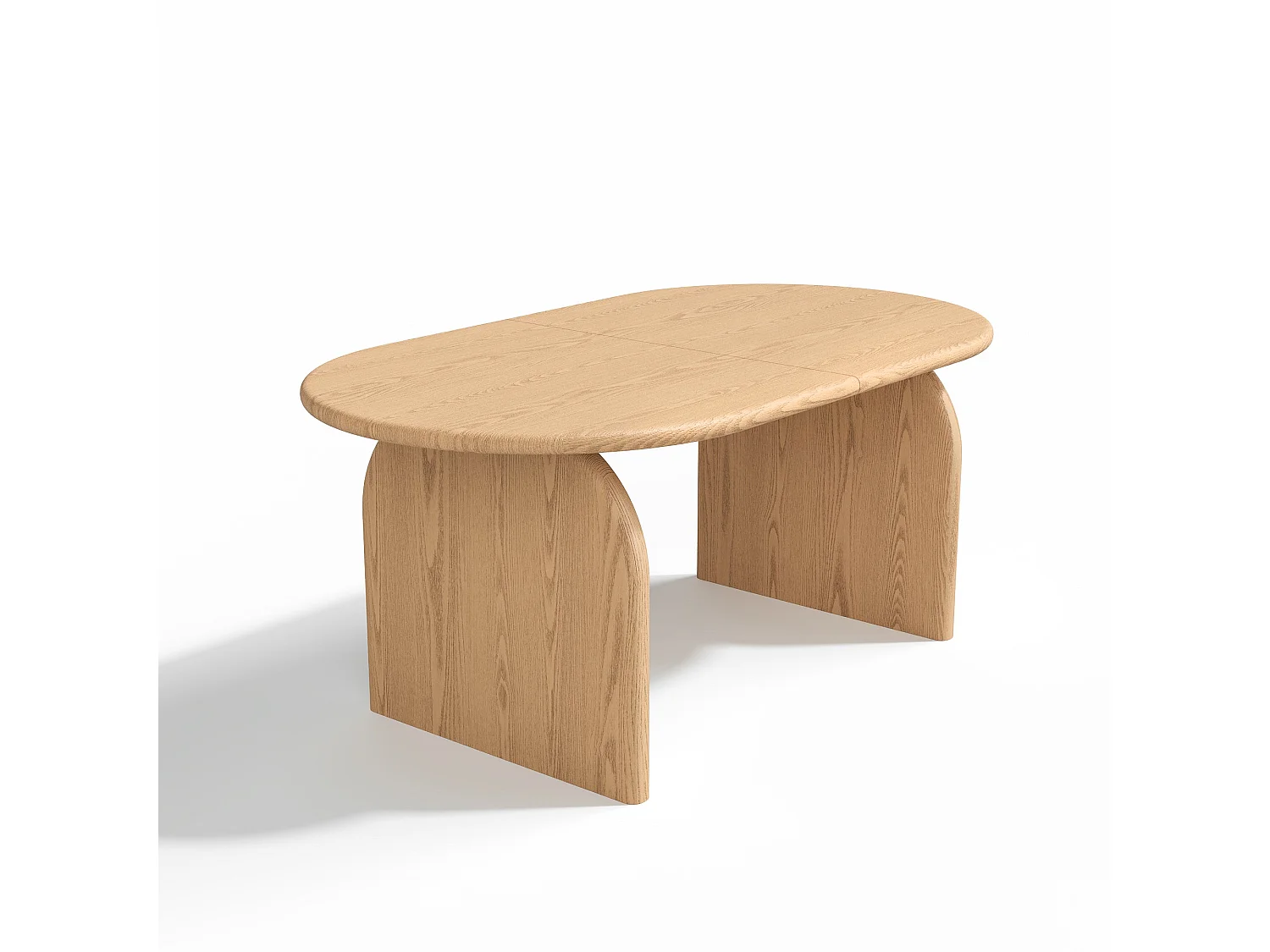 Table à manger extensible BRIA en bois contreplaqué chêne clair 220x100cm