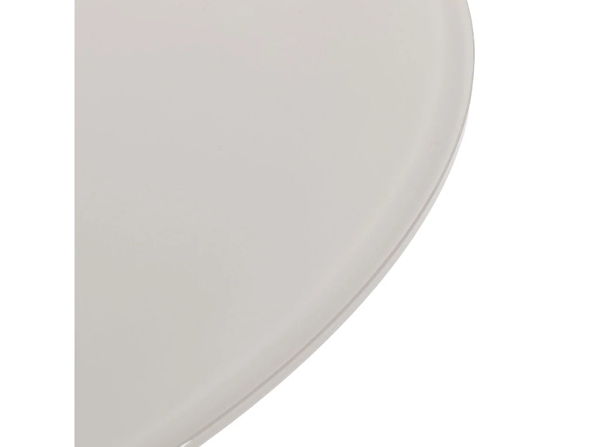 Table repas ronde Ø120cm plateau en verre trempé et pieds croisés métal crème - AXELLE