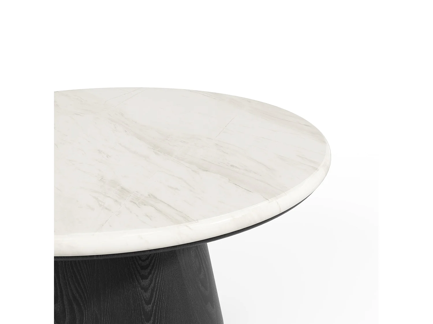 Table basse VERO en bois contreplaqué et marbre marbre blanc et bois noir
