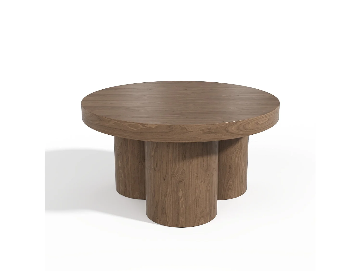 Table basse NARI en bois contreplaqué noyer clair 70x70cm