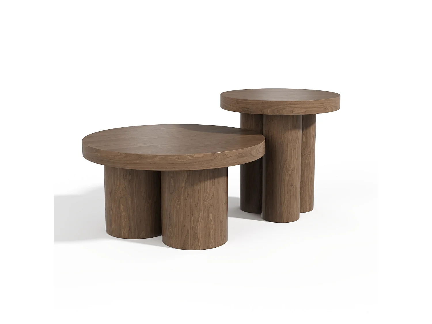 Table basse NARI en bois contreplaqué noyer clair 70x70cm