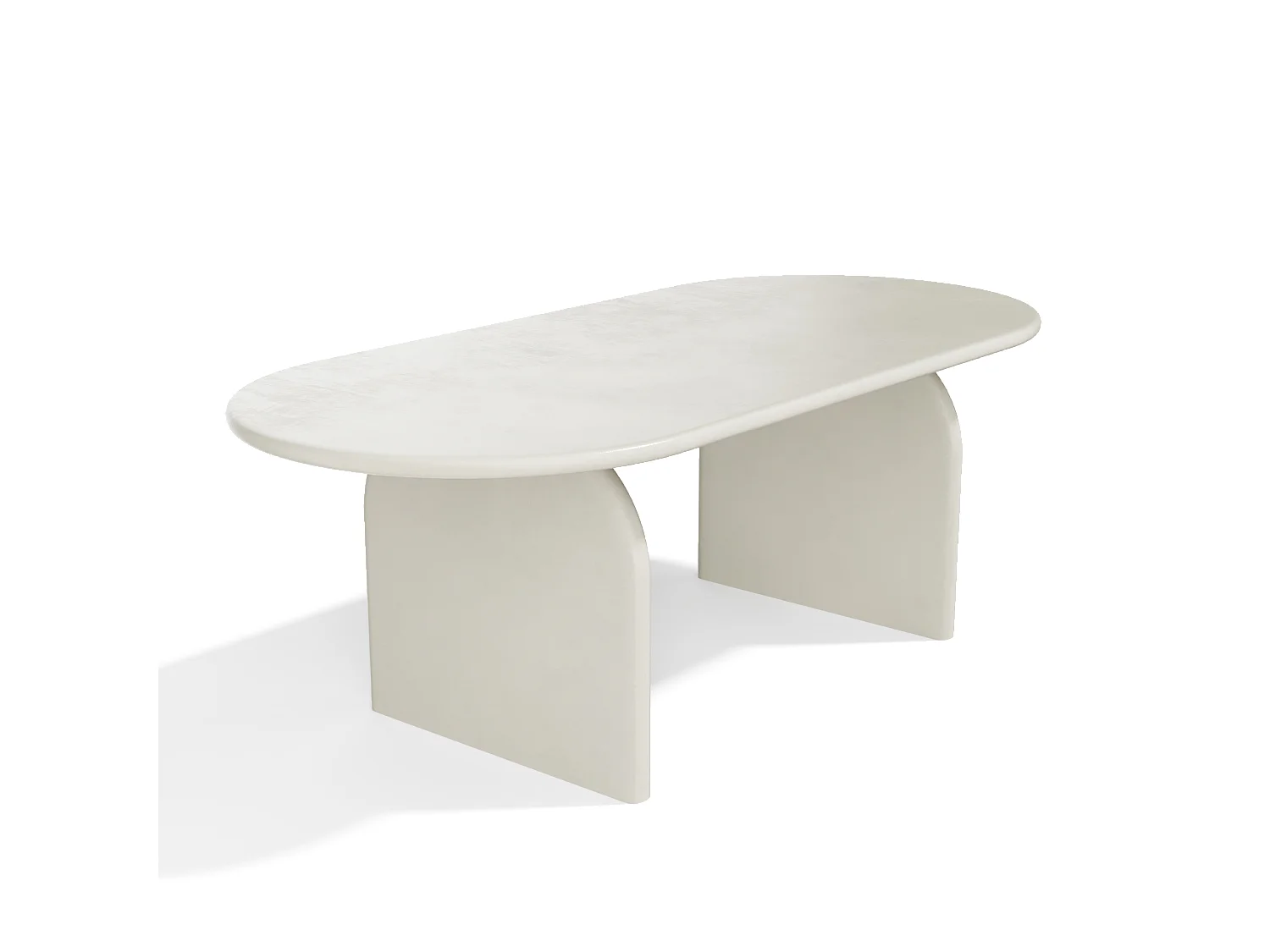 Table à manger BRIA en micro ciment blanc 200x100cm