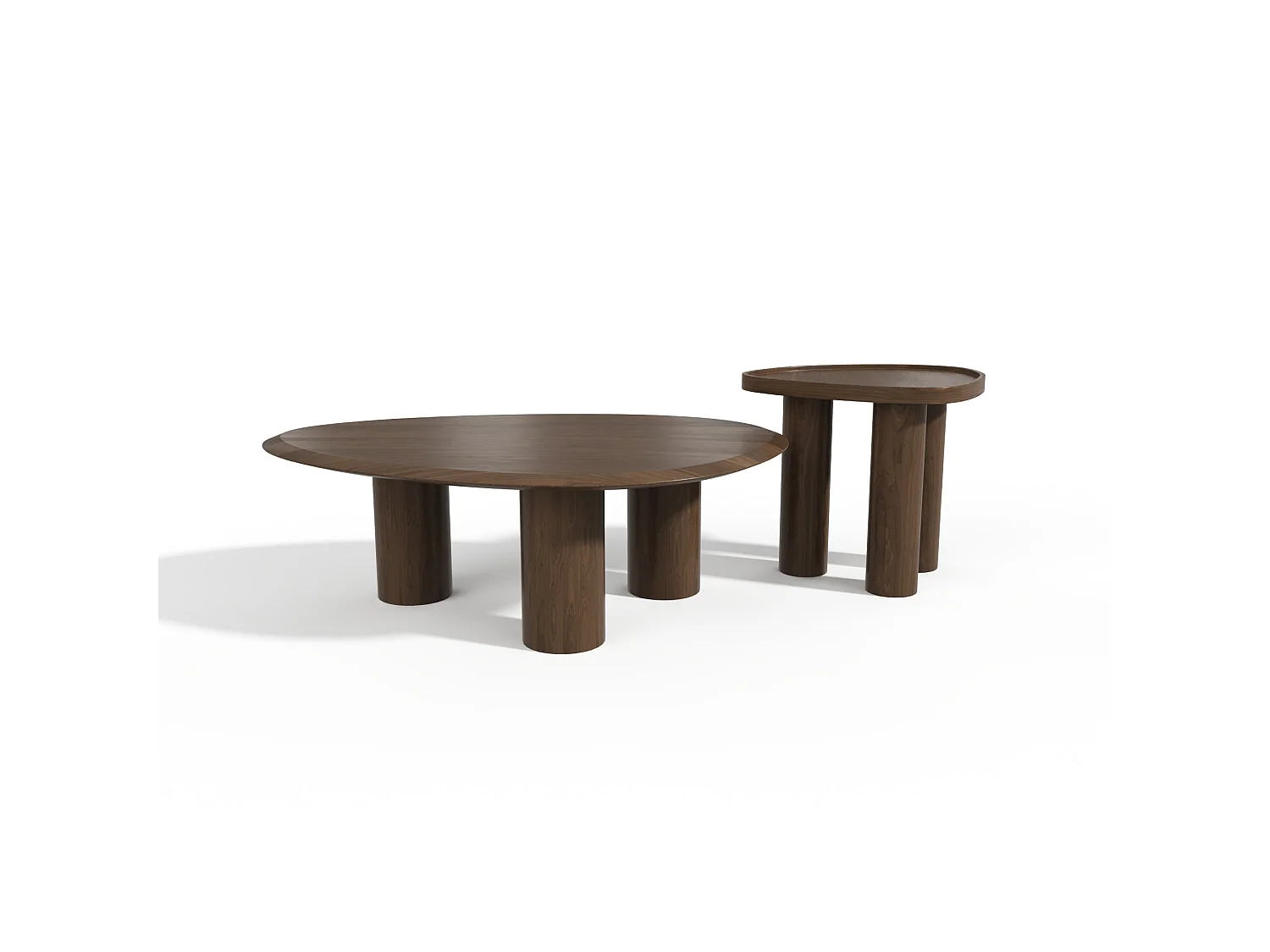 Table d'appoint LOEN en bois contreplaqué noyer foncé