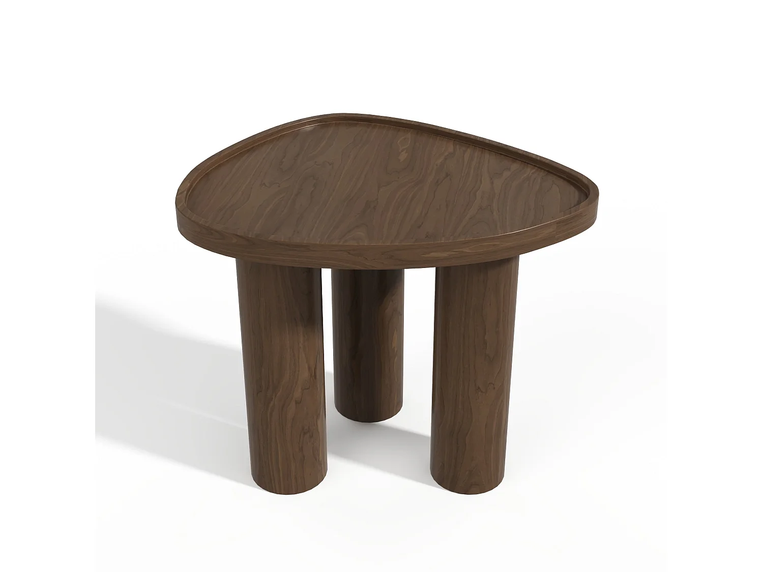 Table d'appoint LOEN en bois contreplaqué noyer foncé