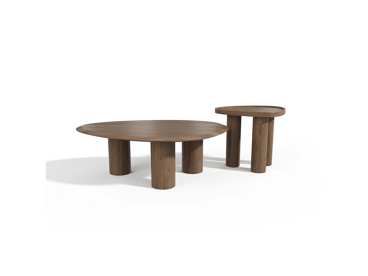 Table basse LOEN en bois contreplaqué noyer clair