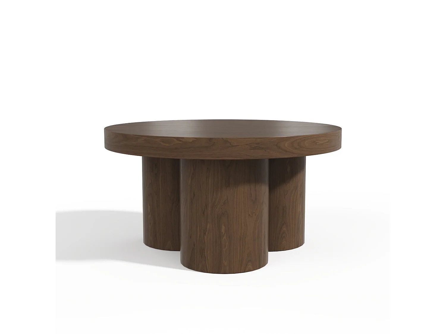 Table basse NARI en bois contreplaqué noyer foncé 70x70cm