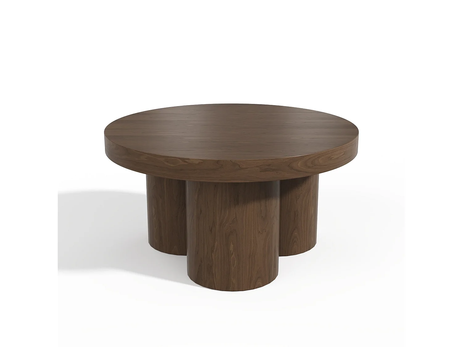 Table basse NARI en bois contreplaqué noyer foncé 70x70cm