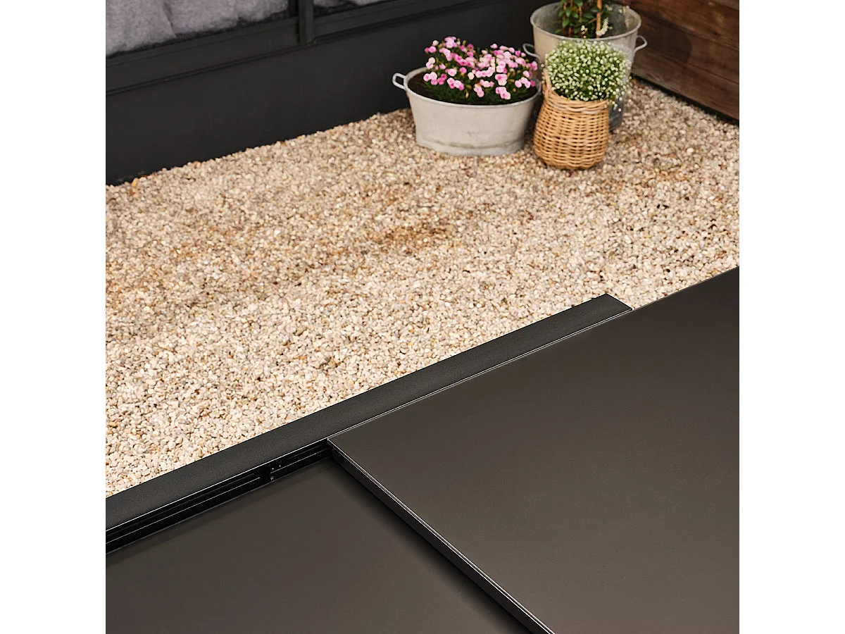 Table de jardin en aluminium noir extensible 6/10 pers.