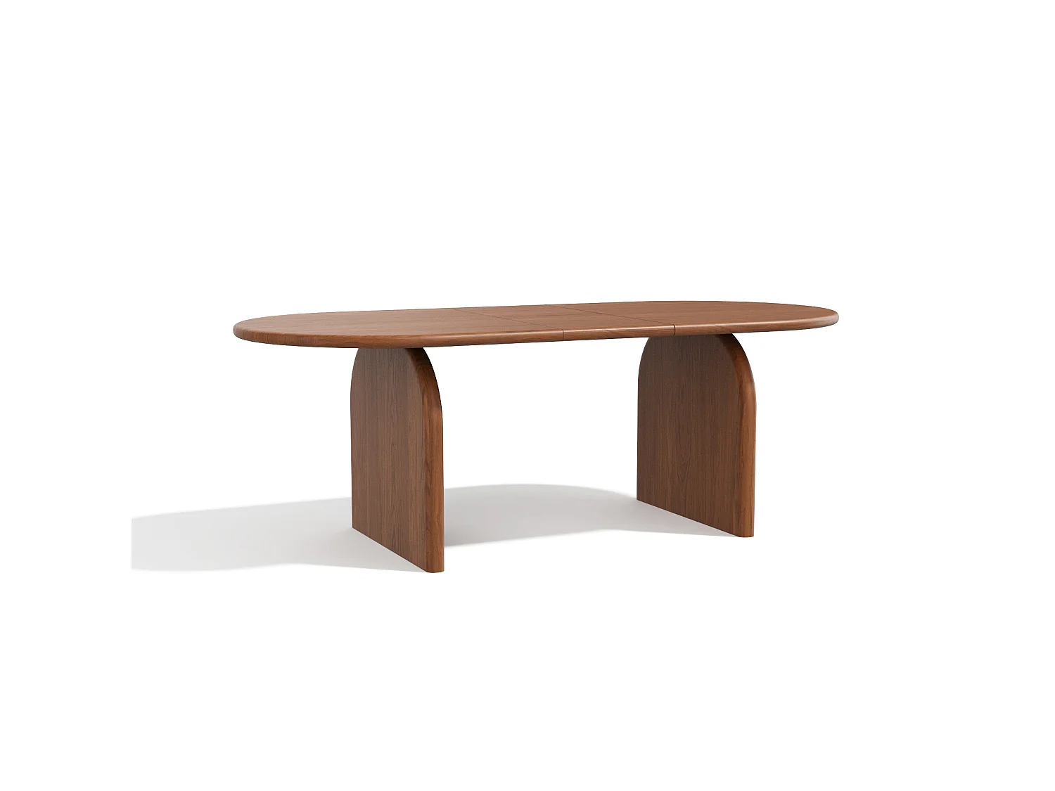 Table à manger extensible BRIA en bois contreplaqué noyer clair 220x100cm