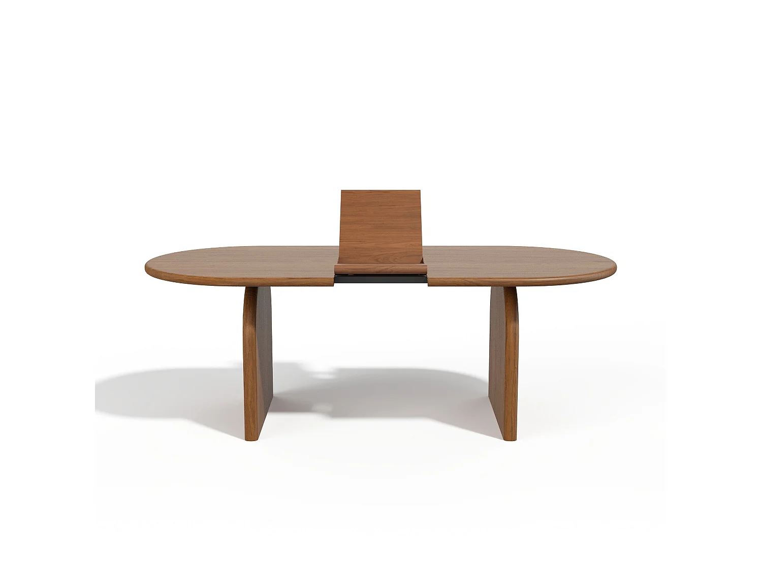 Table à manger extensible BRIA en bois contreplaqué noyer clair 220x100cm