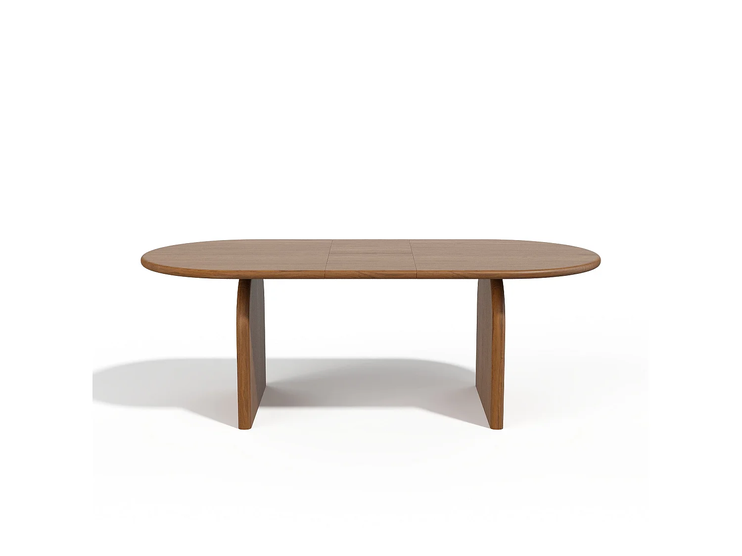 Table à manger extensible BRIA en bois contreplaqué noyer clair 220x100cm