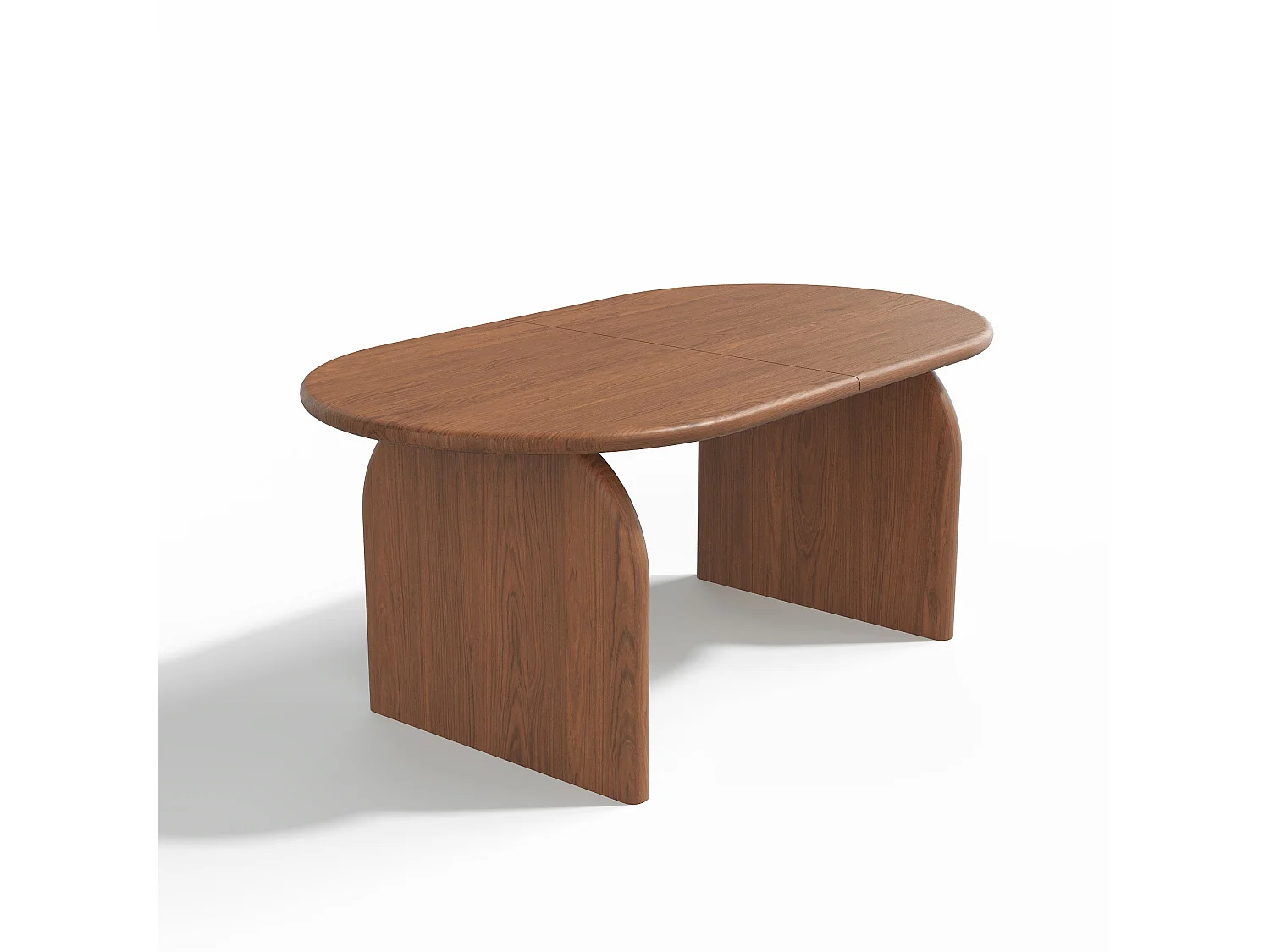 Table à manger extensible BRIA en bois contreplaqué noyer clair 220x100cm