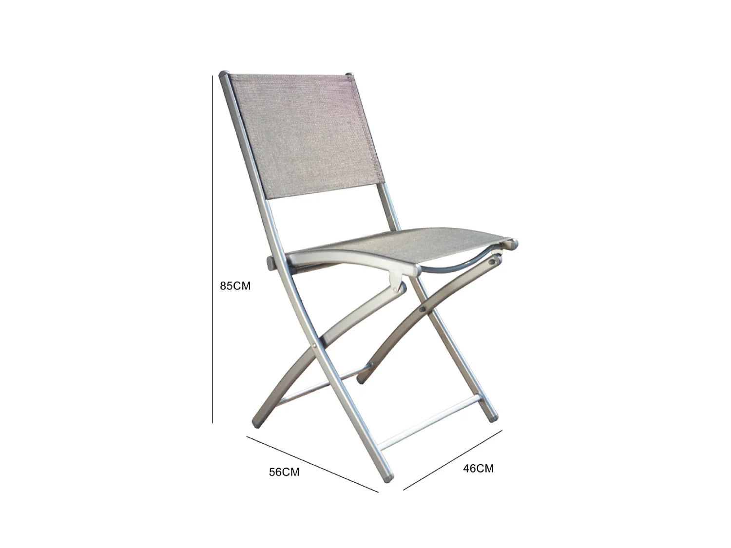 Moderne Grijze Tuinmeubelset met 150 cm Tafel + 4 Opklapbare Stoelen