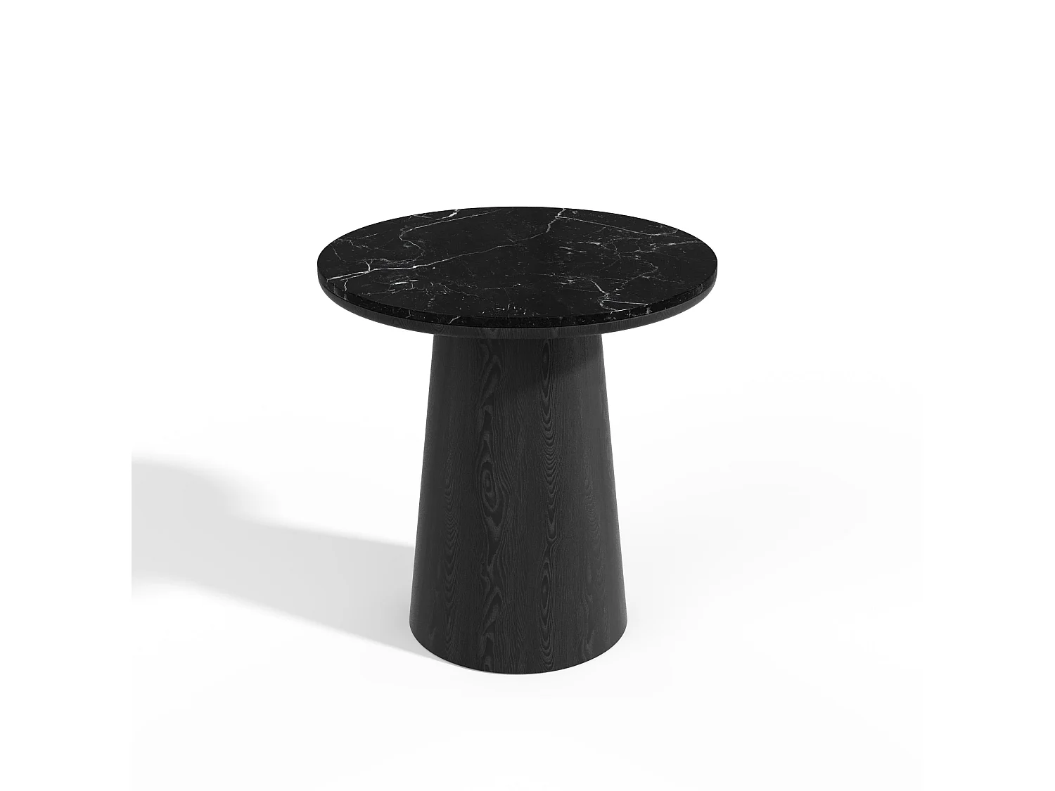 Table d'appoint VERO en bois contreplaqué et marbre marbre noir et bois noir