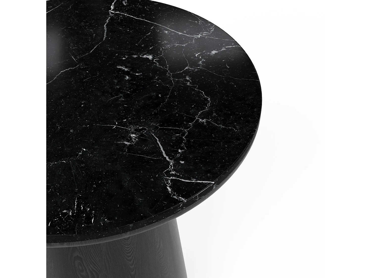 Table d'appoint VERO en bois contreplaqué et marbre marbre noir et bois noir