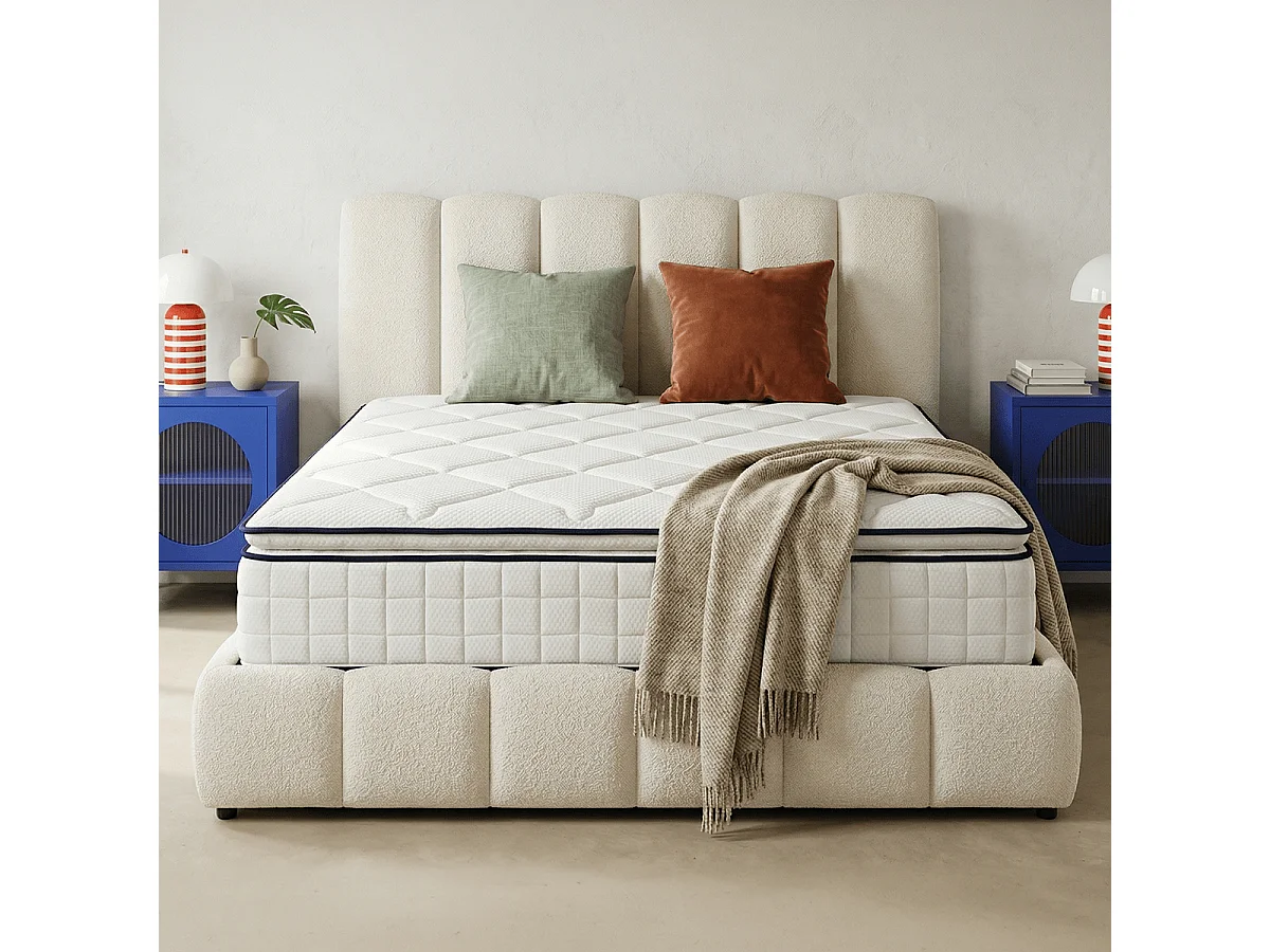 Matelas mousse 90x190 cm avec surmatelas intégré - 7 zones de confort - Confort Signature