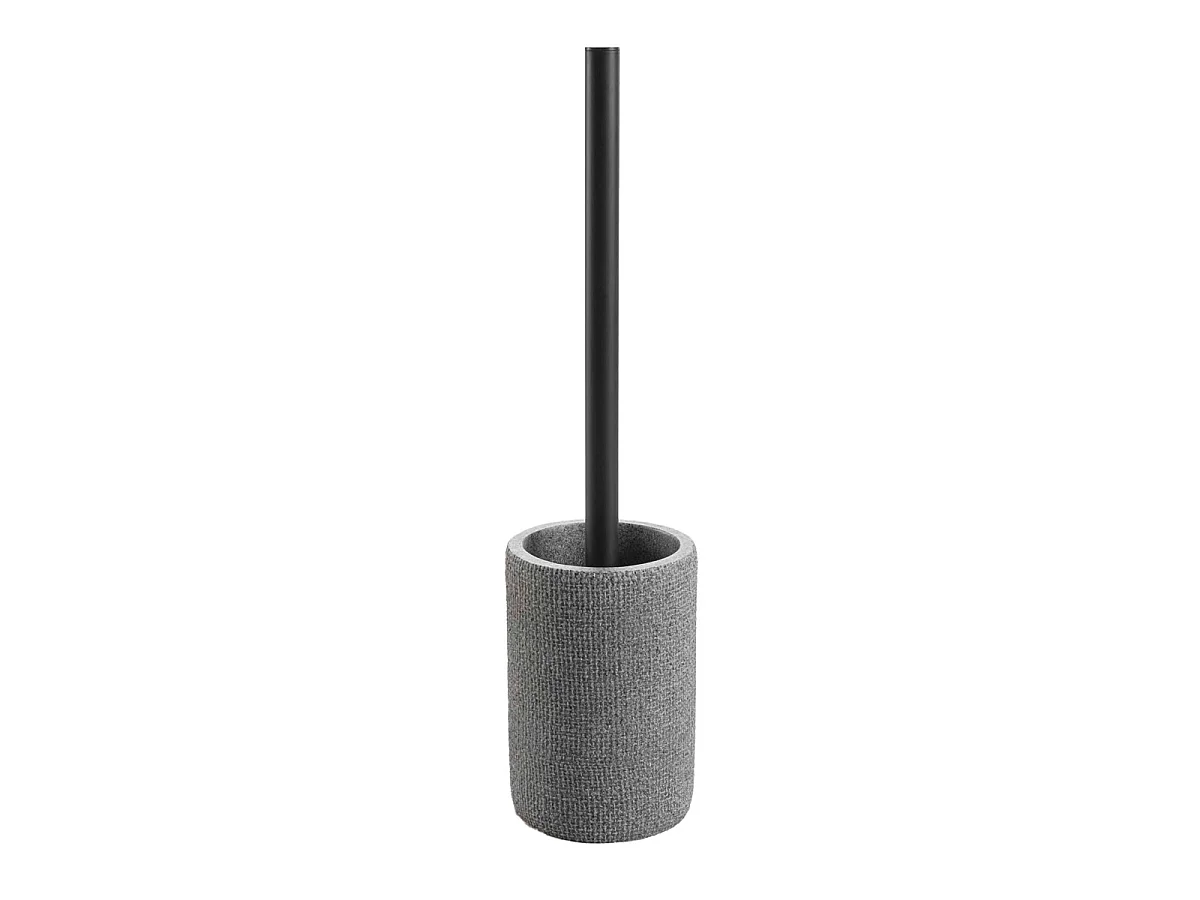 Brosse WC Effet Tissé "Spa" 36cm Gris