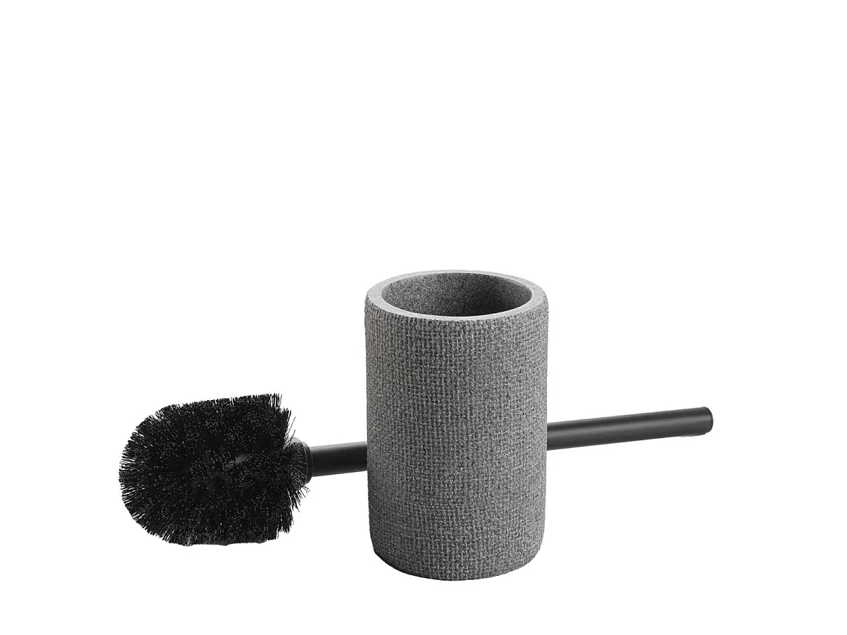 Brosse WC Effet Tissé "Spa" 36cm Gris