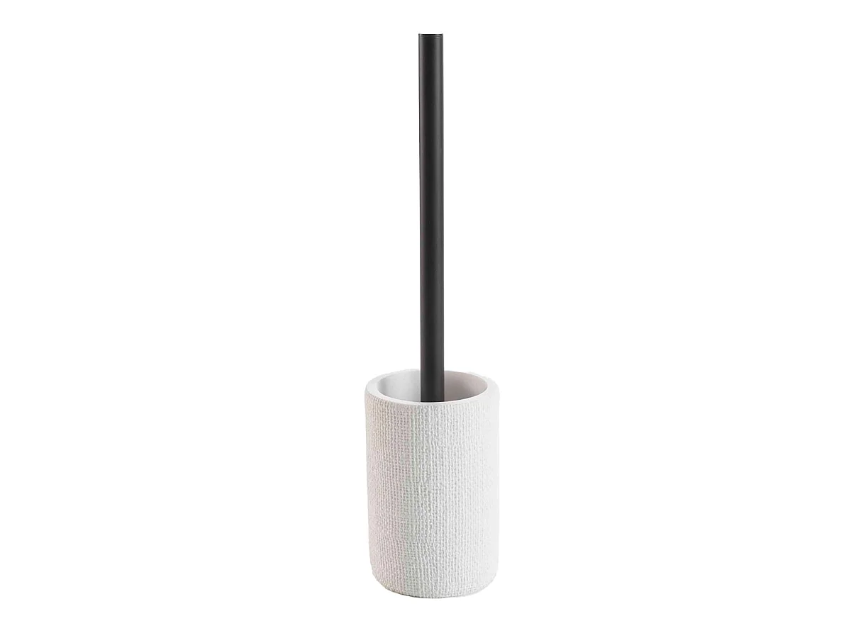 Brosse WC Effet Tissé "Spa" 36cm Blanc