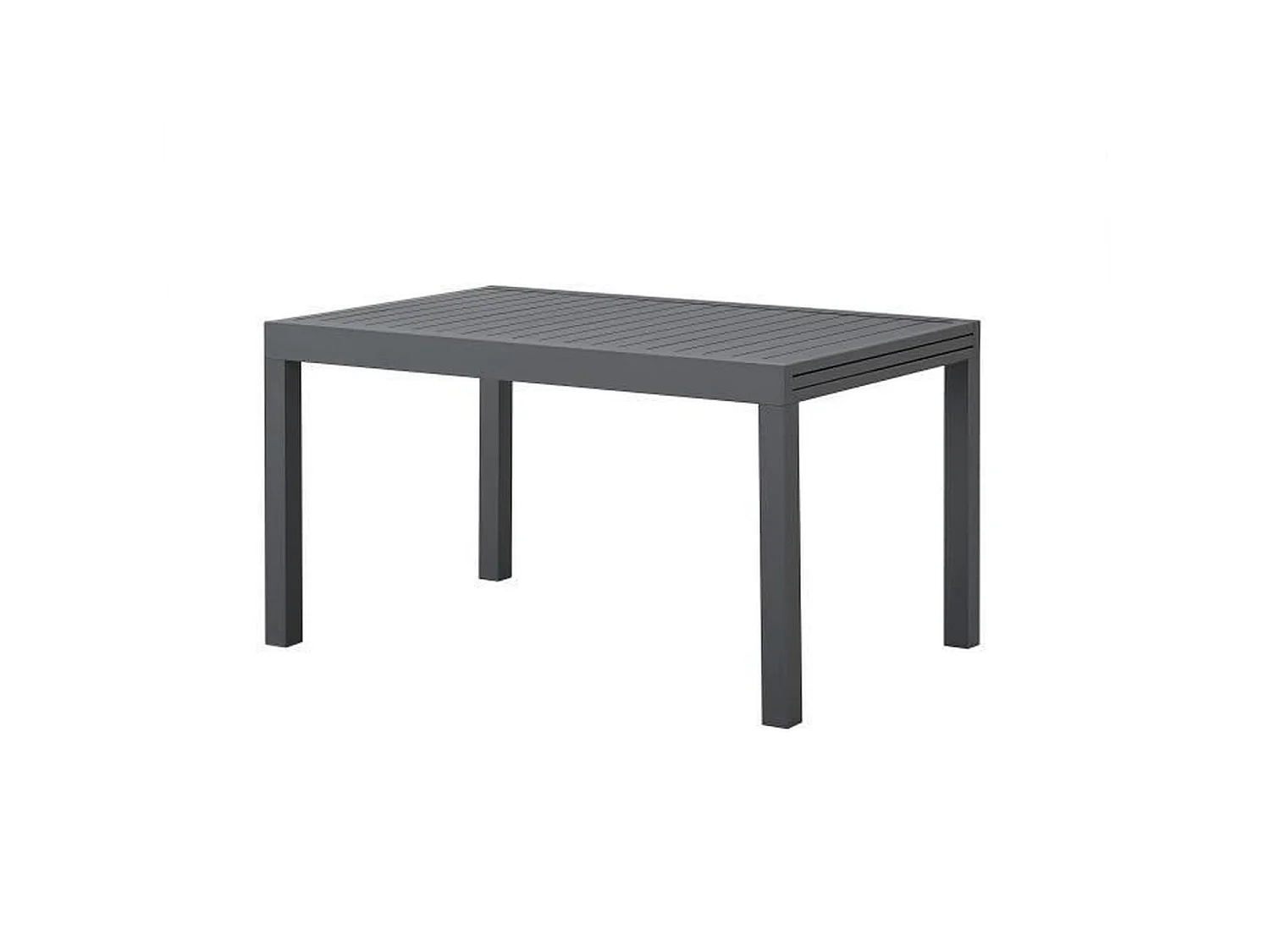 Mesa de jardín rectangular extensible para 6 a 8 personas - Estructura de aluminio - 135-270 x 90 x 75 cm - Gris oscuro