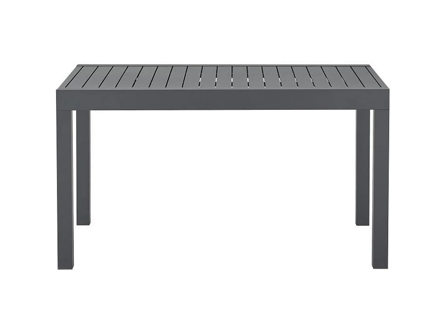 Mesa de jardín rectangular extensible para 6 a 8 personas - Estructura de aluminio - 135-270 x 90 x 75 cm - Gris oscuro