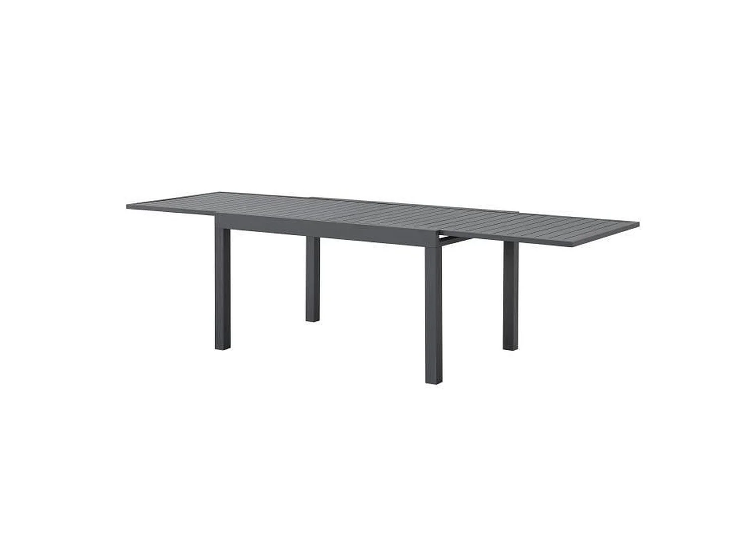 Mesa de jardín rectangular extensible para 6 a 8 personas - Estructura de aluminio - 135-270 x 90 x 75 cm - Gris oscuro