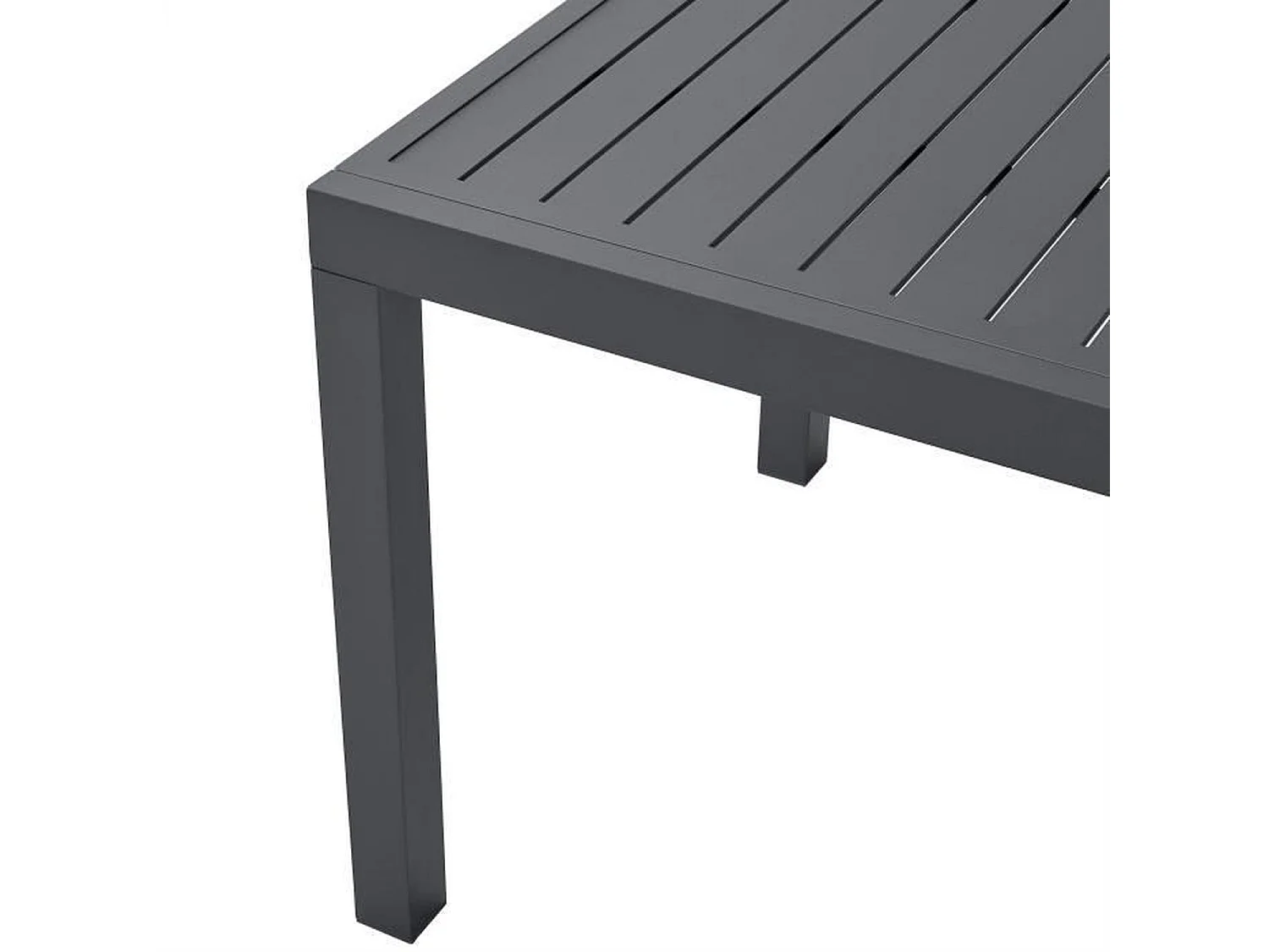 Mesa de jardín rectangular extensible para 6 a 8 personas - Estructura de aluminio - 135-270 x 90 x 75 cm - Gris oscuro