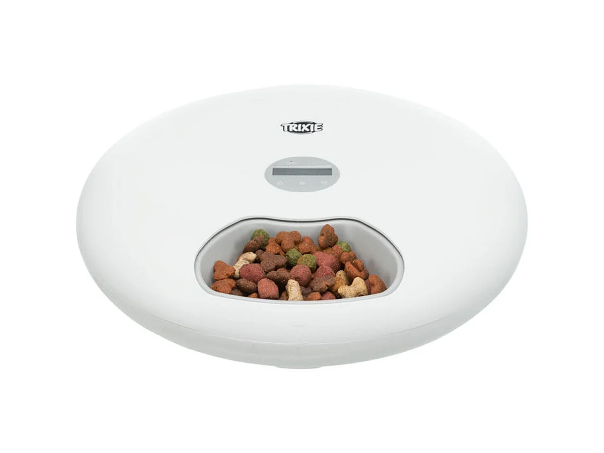 TRIXIE TX5+1 Automatischer Haustierfutterautomat - 1,08 L Kapazität - 6 Portionen à 180 ml - Weiß