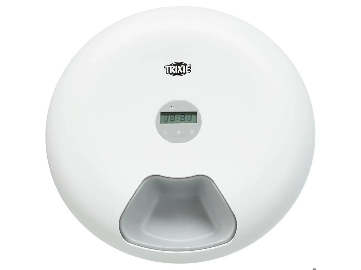 TRIXIE TX5+1 Automatischer Haustierfutterautomat - 1,08 L Kapazität - 6 Portionen à 180 ml - Weiß