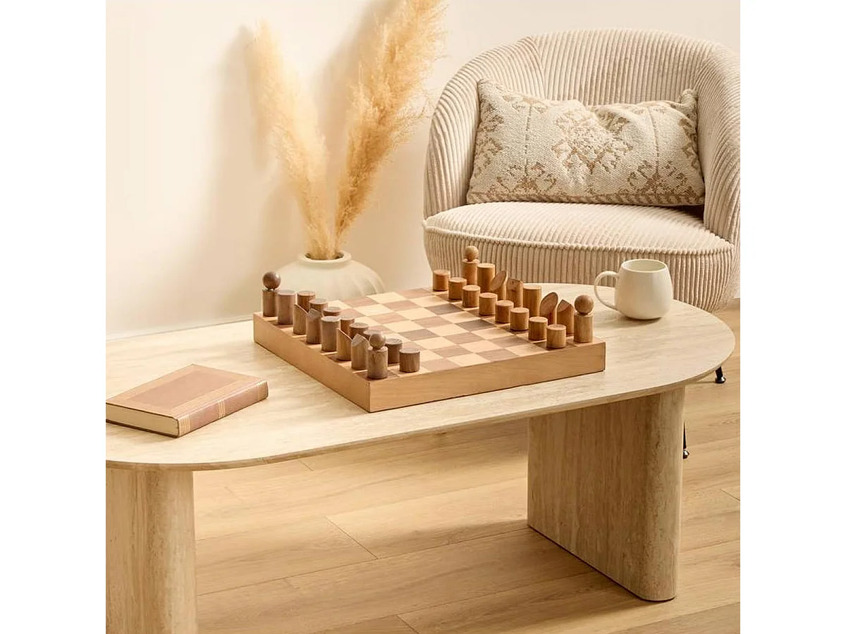 Jeu d'Échecs en Bois "Micka" 40cm Marron